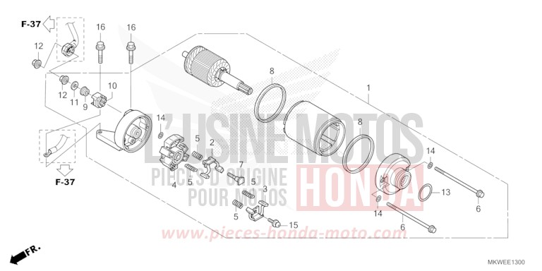 MOTEUR DE DEMARRAGE de NC750X "Méca" MAT PEARL GLARE WHITE (NHB54) 2025